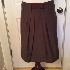 GUNEX SKIRT PENCIL BROWN BELTED ITALY SIZE 6